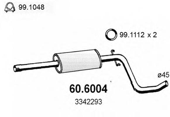 ASSO 606004 Средний глушитель выхлопных газов