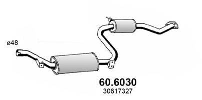 ASSO 606030 Средний глушитель выхлопных газов