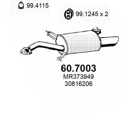 Глушник вихлопних газів кінцевий ASSO 60.7003