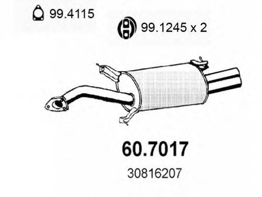Глушитель выхлопных газов конечный ASSO 60.7017