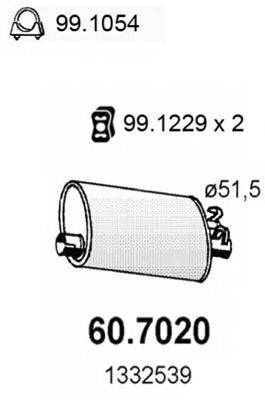 ASSO 607020 Глушитель выхлопных газов конечный