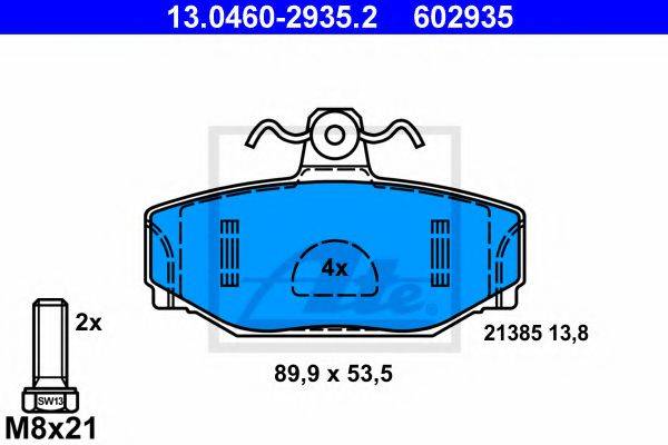 ATE 13046029352 Комплект тормозных колодок, дисковый тормоз