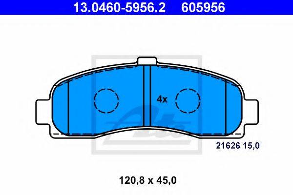 Комплект тормозных колодок, дисковый тормоз ATE 13.0460-5956.2