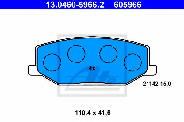 ATE 13046059662 Комплект тормозных колодок, дисковый тормоз