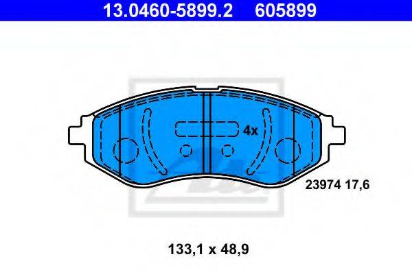 ATE 13046058992 Комплект тормозных колодок, дисковый тормоз