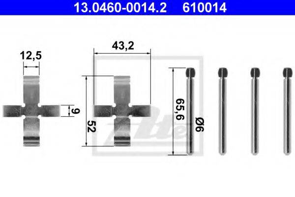 Комплектующие, колодки дискового тормоза ATE 13.0460-0014.2