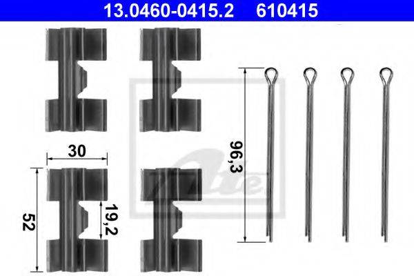 Комплектуючі, колодки дискового гальма ATE 13.0460-0415.2