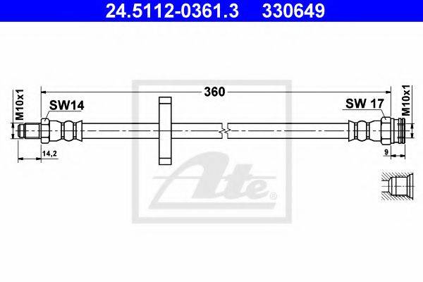 Гальмівний шланг ATE 24.5112-0361.3