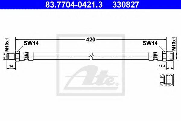 Гальмівний шланг ATE 83.7704-0421.3