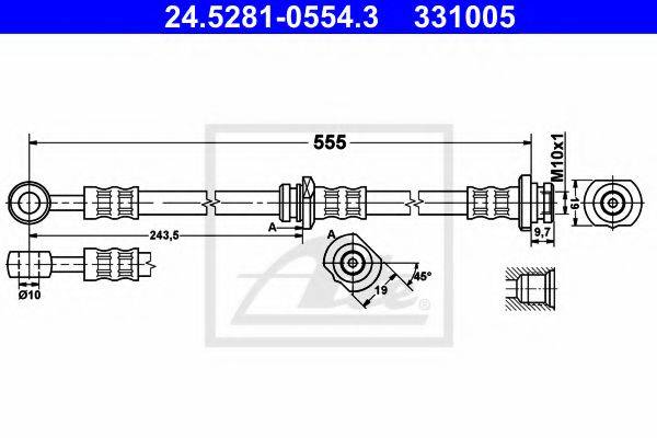 Гальмівний шланг ATE 24.5281-0554.3