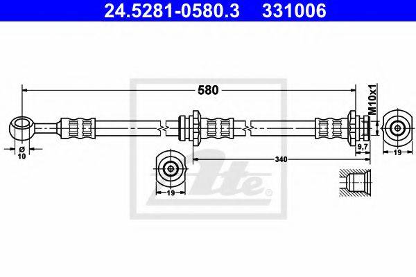 Гальмівний шланг ATE 24.5281-0580.3