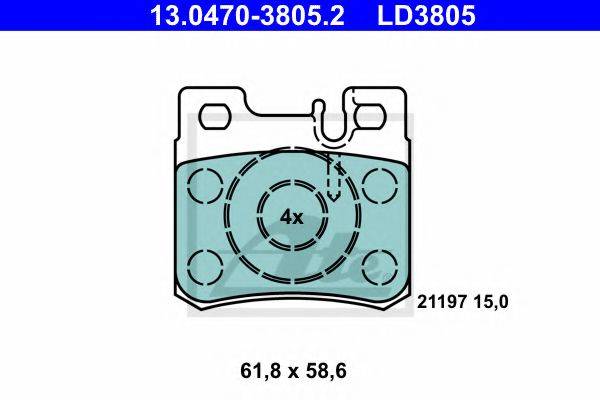 ATE 13047038052 Комплект тормозных колодок, дисковый тормоз