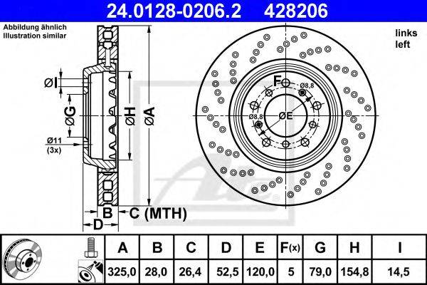 Тормозной диск ATE 24.0128-0206.2