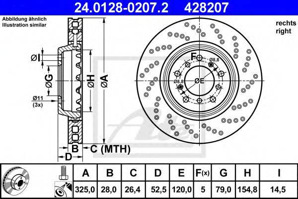 Тормозной диск ATE 24.0128-0207.2