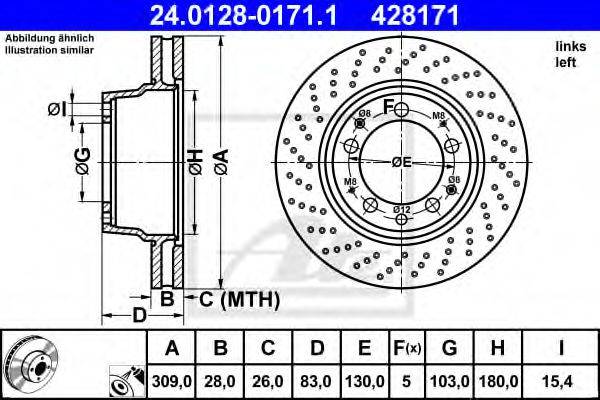 гальмівний диск ATE 24.0128-0171.1