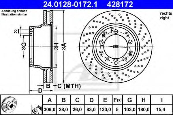 гальмівний диск ATE 24.0128-0172.1