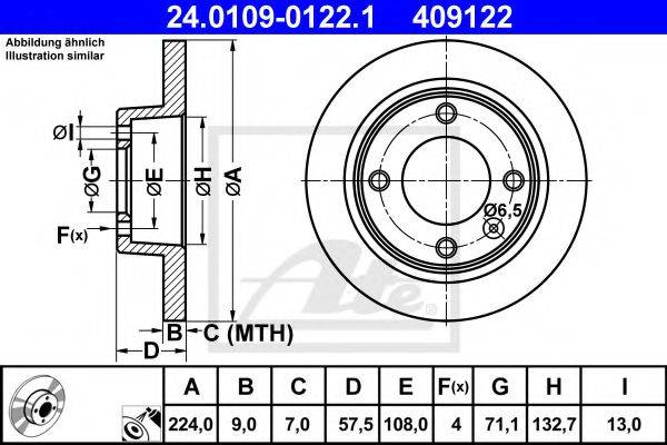 Тормозной диск ATE 24.0109-0122.1