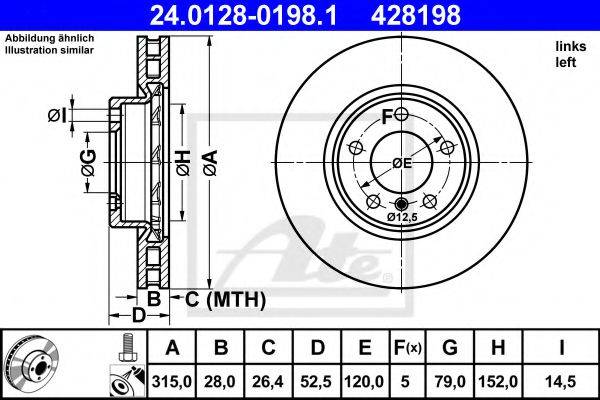 Тормозной диск ATE 24.0128-0198.1