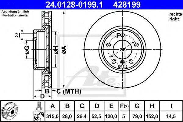 Тормозной диск ATE 24.0128-0199.1