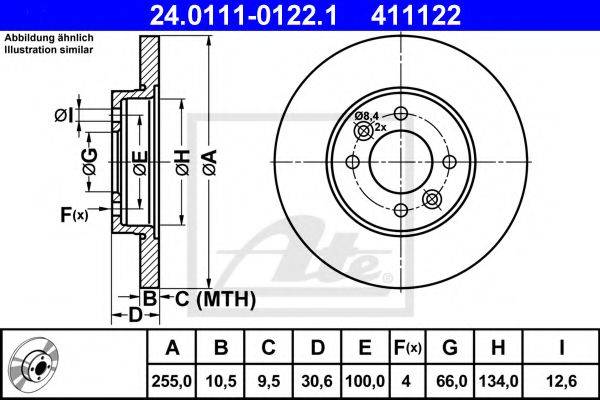 Тормозной диск ATE 24.0111-0122.1