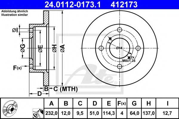 Тормозной диск ATE 24.0112-0173.1
