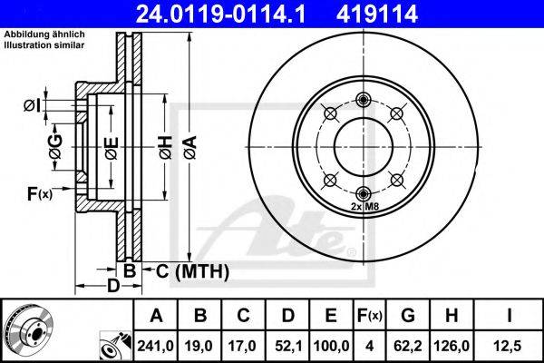 Тормозной диск ATE 24.0119-0114.1