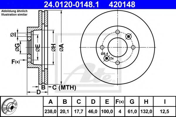 Тормозной диск ATE 24.0120-0148.1