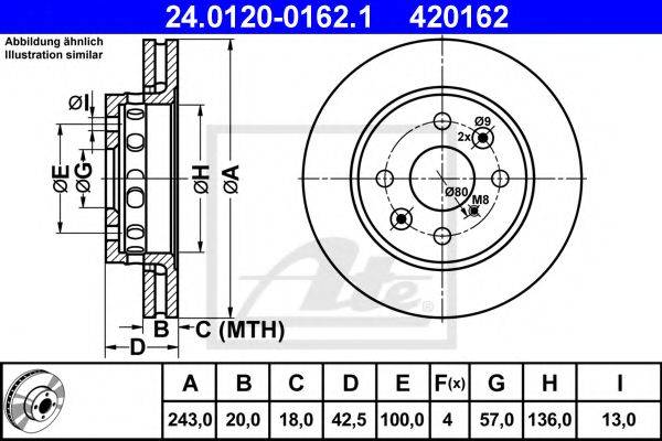 Тормозной диск ATE 24.0120-0162.1