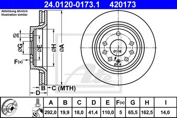 гальмівний диск ATE 24.0120-0173.1