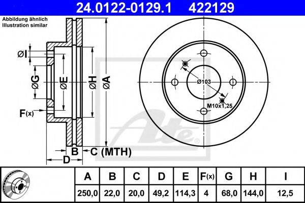 Тормозной диск ATE 24.0122-0129.1
