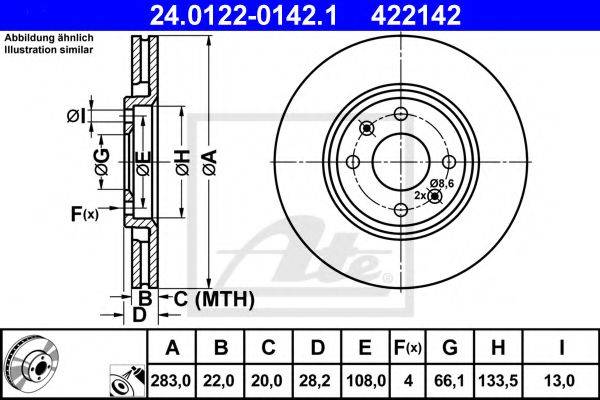 Тормозной диск ATE 24.0122-0142.1