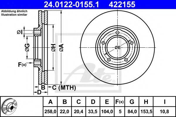 Тормозной диск ATE 24.0122-0155.1