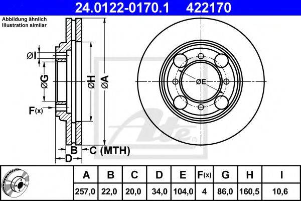 гальмівний диск ATE 24.0122-0170.1