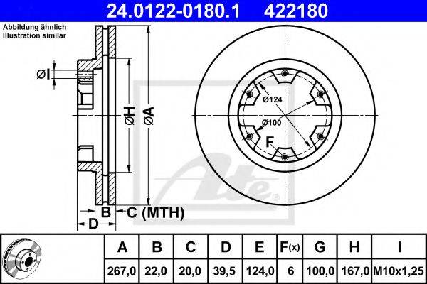Тормозной диск ATE 24.0122-0180.1