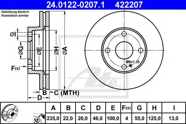 Тормозной диск ATE 24.0122-0207.1