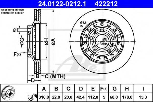 ATE 24012202121 Тормозной диск