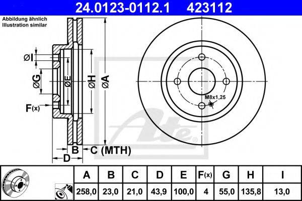 Тормозной диск ATE 24.0123-0112.1