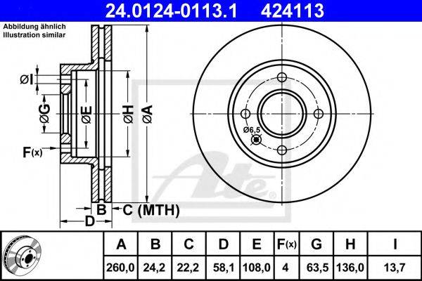 Тормозной диск ATE 24.0124-0113.1