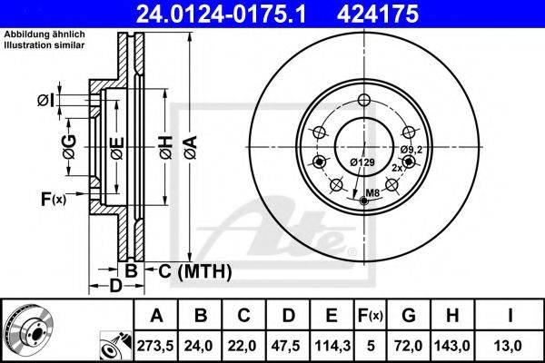 Тормозной диск ATE 24.0124-0175.1