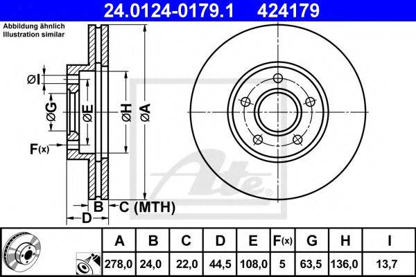 Тормозной диск ATE 24.0124-0179.1