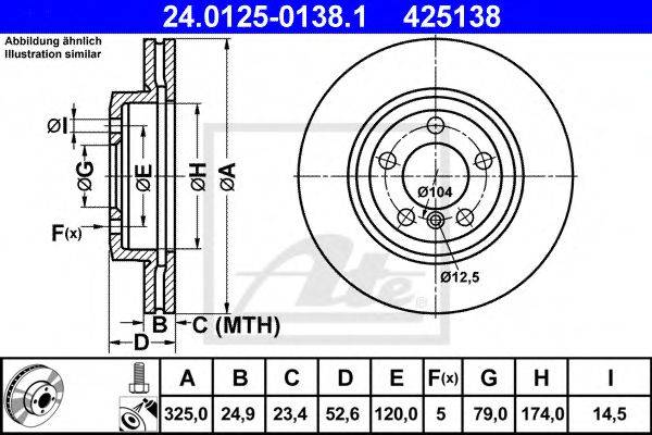 Тормозной диск ATE 24.0125-0138.1