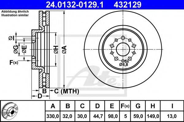 Тормозной диск ATE 24.0132-0129.1