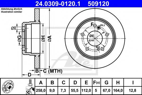 Тормозной диск ATE 24.0309-0120.1