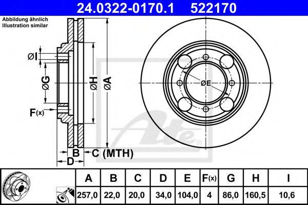 Тормозной диск ATE 24.0322-0170.1