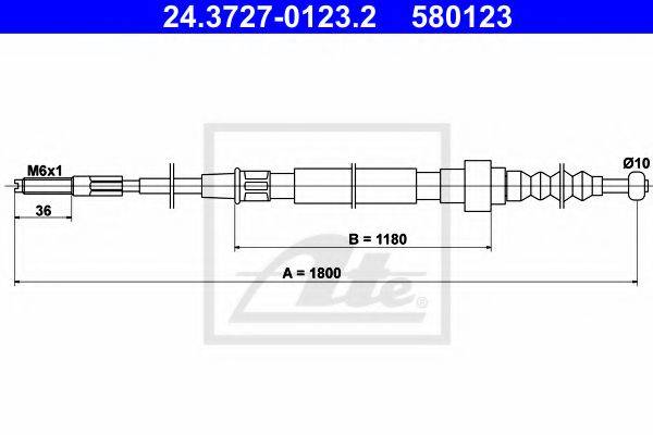 Трос, стояночная тормозная система ATE 24.3727-0123.2
