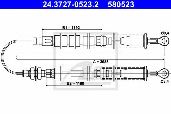 ATE 24372705232 Трос, стояночная тормозная система