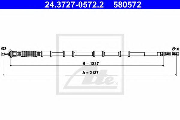 Трос, стояночная тормозная система ATE 24.3727-0572.2
