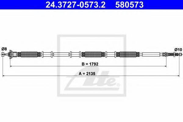 Трос, стояночная тормозная система ATE 24.3727-0573.2