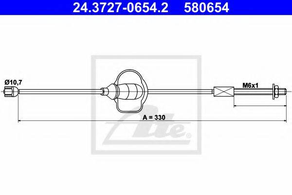 Трос, стоянкова гальмівна система ATE 24.3727-0654.2
