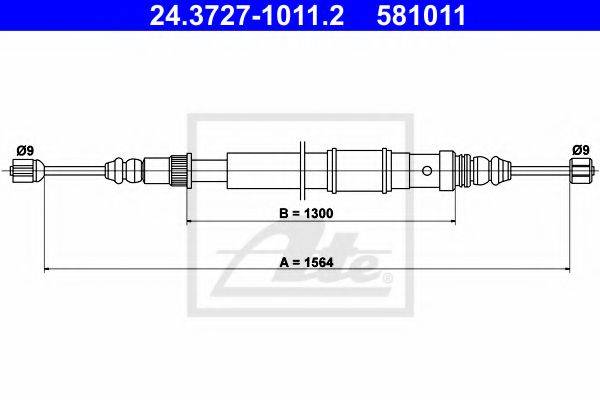 Трос, стояночная тормозная система ATE 24.3727-1011.2